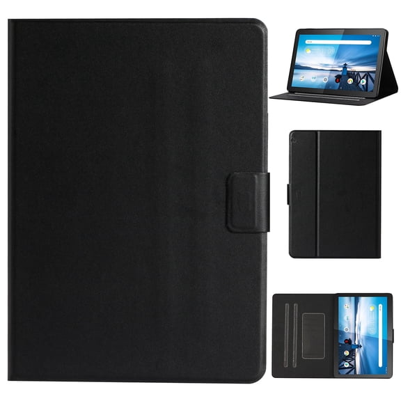 Dteck Folio Case for Lenovo Tab M10 10.1 inch (TB-X605F, TB-X505F), Slim Fit Book Cover Design Multi-Angle Stand PU Leather Case Cover, Black