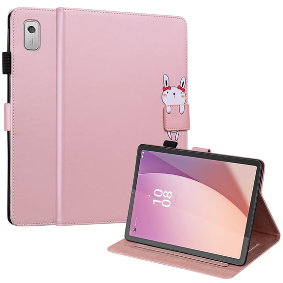 Dteck Folio Case for Lenovo Tab M11 11" 2024 TB330FU,Multi-Angle Viewing Protective Stand Cover with Pencil Holder & Card Holder,Rosegold