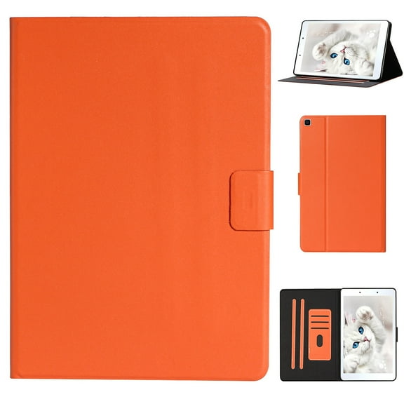 Dteck Folio Case for Samsung Galaxy Tab A 8.0 2019 SM-T290 T295, Slim Fit Book Cover Design Multi-Angle Stand PU Leather Case Cover, Orange