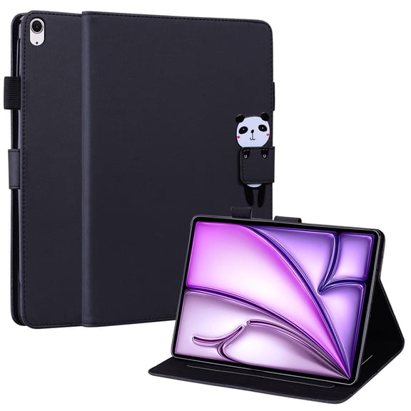 Dteck Folio Case for iPad Air 11-inch (M2) 2024, Multi-Angle Viewing Protective Stand Cover with Pencil Holder & Card Holder,Black