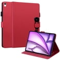 thumbnail image 1 of Dteck Folio Case for iPad Air 11-inch (M2) 2024, Multi-Angle Viewing Protective Stand Cover with Pencil Holder & Card Holder,Red, 1 of 8