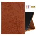 thumbnail image 1 of Dteck Folio Case for iPad 10th Gen 2022 10.9" Screen, Embossed Butterfly Folio Stand Smart Cover Auto Wake Sleep PU Leather Card Slots Holder Protective Case for iPad 10th Generation, Brown, 1 of 5