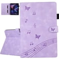 thumbnail image 1 of Dteck Folio Case for iPad 10th Generation 10.9 Inch, Multi-Angle Viewing Stand PU Leather Embossed Butterfly Soft TPU Back Cover with Card Slots & Pencil Holder Anto Sleep/Wake,Purple, 1 of 7
