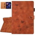 thumbnail image 1 of Dteck Folio Case for iPad 10th Generation 10.9 Inch, Multi-Angle Viewing Stand PU Leather Embossed Butterfly Soft TPU Back Cover with Card Slots & Pencil Holder Anto Sleep/Wake,Brown, 1 of 7