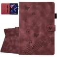 thumbnail image 1 of Dteck Folio Case for iPad 10th Generation 10.9 Inch, Multi-Angle Viewing Stand PU Leather Embossed Butterfly Soft TPU Back Cover with Card Slots & Pencil Holder Anto Sleep/Wake,Winered, 1 of 7