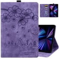 thumbnail image 1 of Dteck Folio Case for iPad Air 11 Inch 2024 / iPad Pro 11" (2022-2018) & iPad Air 4 / iPad Air 5 Case, Embossed PU Leather Stand Cover with Card Slots,Purple, 1 of 7