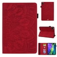 thumbnail image 1 of Dteck Folio Case for iPad Air 13 (2024) / iPad Pro 12.9 (2022/2020/2018),Embossed PU Leather Credit Card Holder Wallet Case with Multi-angle View Stand,Red, 1 of 5