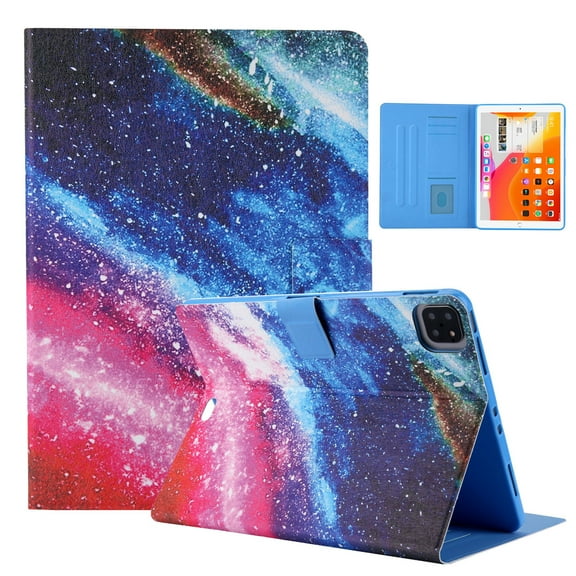 Dteck Folio Case for iPad Air 4th 10.9”2020 / iPad Pro 11 3rd 2021/ 2020 /2018, Cute Pattern PU Leather Credit Card Holder Case Multi-angle Stand Protective Cover Auto Wake Sleep, 26# Colorful Marble