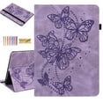 thumbnail image 1 of Dteck Folio Case for iPad Pro 11 2022/2021/2020/2018, iPad Air 5 Case, iPad Air 4 Case, Embossed Butterfly PU Leather Flip Stand Auto Wake Sleep Smart Cover with Card Slots Elastic Strap, Purple, 1 of 8
