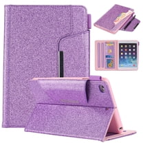 Dteck Folio Case For iPad mini 5 / iPad mini 4 / iPad mini 3 / iPad mini 2 / iPad mini, Glitter Premium Leather Multifunction Wallet Case Magnetic Closure Auto Wake Sleep, Purple