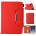 thumbnail image 1 of Dteck Folio Case For iPad mini 5 / iPad mini 4 / iPad mini 3 / iPad mini 2 / iPad mini, Matte Premium Leather Multifunction Wallet Case Magnetic Closure Auto Wake Sleep, Red, 1 of 5