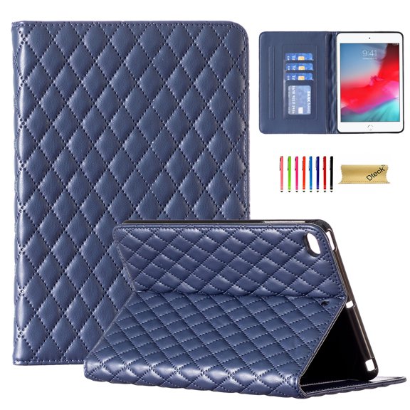 Dteck Folio Case for iPad mini 7.9", iPad mini 5 Case / iPad mini 4 Case / iPad mini 3 Case / iPad mini Case, Soft PU Leather Folio Cover with Card Holder, Blue