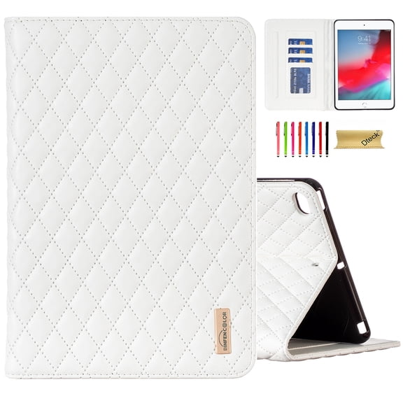 Dteck Folio Case for iPad mini 7.9", iPad mini 5 Case / iPad mini 4 Case / iPad mini 3 Case / iPad mini Case, Soft PU Leather Folio Cover with Card Holder, White