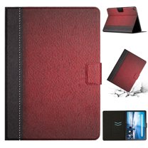 Dteck Folio Wallet Case for Lenovo Tab M10, TB-X605F/X505, Rugged PU Leather Case Kickstand Slim & Lightweight Cover with Card Slots & Cash Pocket & Magnetic Clasp Full-protective Back Shell, Red