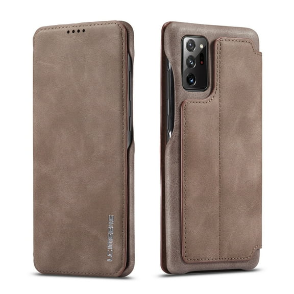 Dteck Folio Wallet Case For Samsung Galaxy Note 20 Ultra / Note20 Ultra 5G, Lightweight PU Leather Magnetic Flip Stand Case Hard Protective Cover,Coffee