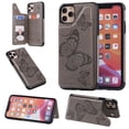 thumbnail image 1 of Dteck For Apple iPhone 11 Pro 5.8 inch Magnetic PU Leather Wallet Case Shockproof Rubber Card Holder Flip Butterfly Patterned Cover,Gray, 1 of 3