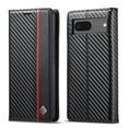 thumbnail image 1 of Dteck For Google Pixel 9 Pro / 9 Magnetic Carbon Fiber Leather Case with Card Holder for Men and Women, Folio Flip Cover with RFID Blocking, #2 Black, 1 of 5