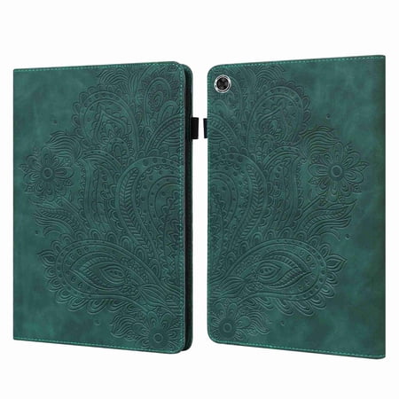 Dteck For Lenovo Tab M10 FHD Plus TB-X606F / TB-X606X 10.3" FHD Tablet Slim Light Cover Embossed Leather Wallet Stand Case, Green