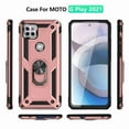 thumbnail image 1 of Dteck For Motorola Moto One 5G Ace Shockproof Dual Layers Rotatable Ring Kickstand Drop Protection Cover Compatible with Magnetic Car Mount, Rosegold, 1 of 8