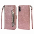thumbnail image 1 of Dteck For Samsung Galaxy A50, Bling Wallet Case for Women, 3 Card Holder Folio Flip Glitter Pu Leather Folding Stand Magnetic Purse Case with Strap Zipper Coin Change Money Pocket , Rosegold, 1 of 7