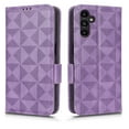 thumbnail image 1 of Dteck For Samsung Galaxy A53 5G Wallet Case,Luxury Embossed Triangle Design PU Leather Anti-scratch Magnetic Closure Flip Card Slots Stand with Wrist Strap Shockproof Cover.Purple, 1 of 7