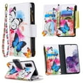 thumbnail image 1 of Dteck For Samsung Galaxy S20 6.2 inch Magnetic Patterned Leather Wallet Zipper Card Holder Stand Case Cover,Butterfly, 1 of 5