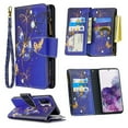 thumbnail image 1 of Dteck For Samsung Galaxy S20 6.2 inch Magnetic Patterned Leather Wallet Zipper Card Holder Stand Case Cover,Purple Butterfly, 1 of 5