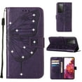 thumbnail image 1 of Dteck For Samsung Galaxy S21 Ultra 360 Protection Case,Shockproof TPU Luxury Diamond Embossed Butterfly PU Leather Flip Wallet Stand Cover w/ Hand Strap.For Samsung Galaxy S21 Ultra,Purple, 1 of 5