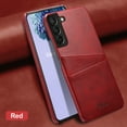 thumbnail image 1 of Dteck For Samsung Galaxy S22,Luxury Leather Card Holder Hard Back Lightweight Retro Slim Case Cover for Galaxy S22 5G,Red, 1 of 5