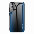 thumbnail image 1 of Dteck For Samsung Galaxy S22 Plus 6.6 inch Luxury 9H Back Tempered Glass Shockproof Soft TPU Bumper Phone Case Slim Cover, Blue, 1 of 6