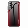thumbnail image 1 of Dteck For Samsung Galaxy S22 Plus 6.6 inch Luxury 9H Back Tempered Glass Shockproof Soft TPU Bumper Phone Case Slim Cover, Red, 1 of 6