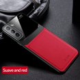thumbnail image 1 of Dteck For Samsung Galaxy S22 Plus, Shockproof Slim PU Leather Back Phone Cover Hybrid Rubber Glass Camera Protection Protective Case for Galaxy S22+ 5G,Red, 1 of 5