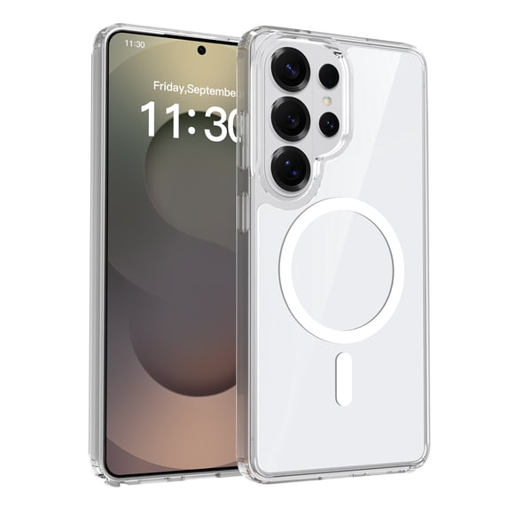 Dteck For Samsung Galaxy S26 Ultra Back Cover, Magnetic Wireless Charging Shockproof PC+TPU Anti-Scratch Lightweight Non-Slip Slim Case, White