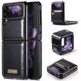 thumbnail image 1 of Dteck For Samsung Galaxy Z Flip 3 5G Retro Leather Wallet Magnetic Pocket Kickstand Flip Cover for Samsung Galaxy Z Flip 3 Case,Black, 1 of 7