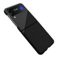 thumbnail image 1 of Dteck For Samsung Galaxy Z Flip4,Slim Hybrid Shockproof Folding Carbon Fiber Textrue Case Cover,Blacksilver, 1 of 6