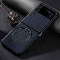 thumbnail image 1 of Dteck For Samsung Galaxy Z Flip4,Slim Shockproof Folding Magnetic Mag safe Artificial Leather Case Cover,Blue, 1 of 6