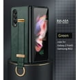 thumbnail image 1 of Dteck For Samsung Galaxy Z Fold3 5G Case with Hand Strap Holder, Shockproof Premium PU Leather Slim Flip Protective Case Adjustable Wristband Stand Ring Cover, darkgreen, 1 of 6
