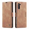 thumbnail image 1 of Dteck For Samsung Note 10 CaseMe Slim PU Leather Flip Magnet Case Cover Retro Style Frosted Lightweight Protective Shell Holster, brown, 1 of 4