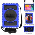 thumbnail image 1 of Dteck For Tab A7 10.4 Case 2020 T500 T505 Heavy Duty Rugged 3 Layer Full Body Shockproof Protective Covers with 360 Rotate Stand /Hand Strap/ Should Belt /Pencil Holder, Blue+Black, 1 of 6