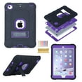 thumbnail image 1 of Dteck For iPad mini 1 2 3 Shockproof Protective Stand Heavy Hybrid Rubber Back Case Cover (not fit mini 4/5), Black+Purple, 1 of 2