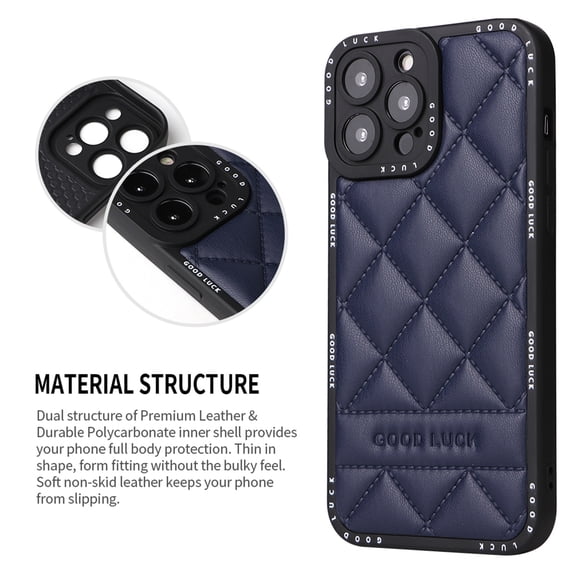 Dteck For iPhone 11 Pro Max (6.5 inch) Case,Hybrid Slim Shockproof PU Leather Camera Protector Cover,Blue
