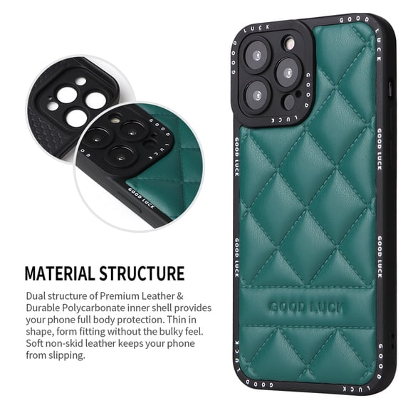Dteck For iPhone 11 Pro Max (6.5 inch) Case,Hybrid Slim Shockproof PU Leather Camera Protector Cover,Green