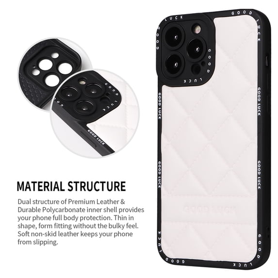 Dteck For iPhone 11 Pro Max (6.5 inch) Case,Hybrid Slim Shockproof PU Leather Camera Protector Cover,White