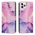 thumbnail image 1 of Dteck For iPhone 11 Pro,Shockproof Marble Patterned Wallet Kickstand Card Slot Flip Leather Case Cover,Purple, 1 of 5