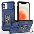 thumbnail image 1 of Dteck For iPhone 12 Pro/12 6.1 inch Slim Case,180° Rotating Magnetic Kickstand Shockproof Dual Layer Hybrid Rugged Full-Body Cover.For iPhone 12 Pro / 12 6.1",Navyblue, 1 of 7