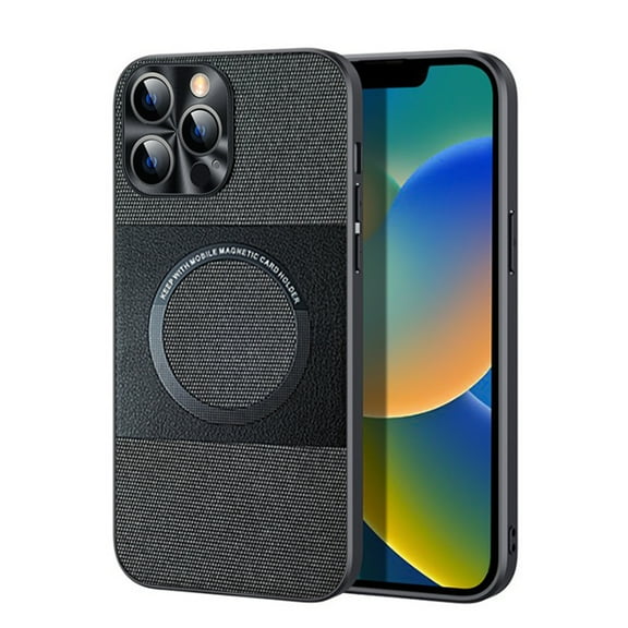 Dteck For iPhone 13 Pro Max,Soft Shockproof Magnetic MagSafe Slim Camera Lens Protector Case Cover,Black
