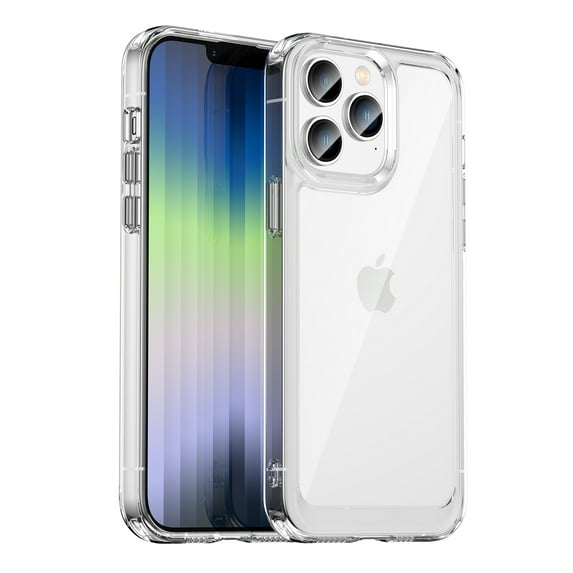 Dteck For iPhone 14 Pro Max,Slim Shockproof Heavy Duty Soft TPU Bumper Acrylic Clear Hard Back Case Cover,Clear
