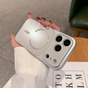 Dteck For iPhone 15 Pro Max Back Cover Protective Case, Shockproof Magnetic Wireless Charging Anti-Scratch Slim Hard PC Back TPU Rubber Cover, Silver