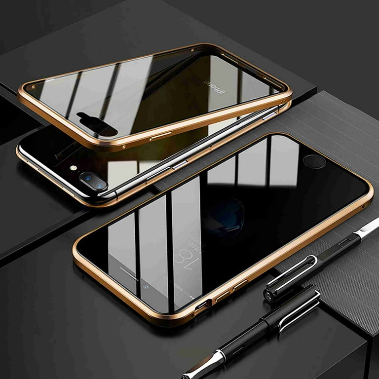 Dteck For iPhone Plus Plus Privacy Glass Case Double Sided