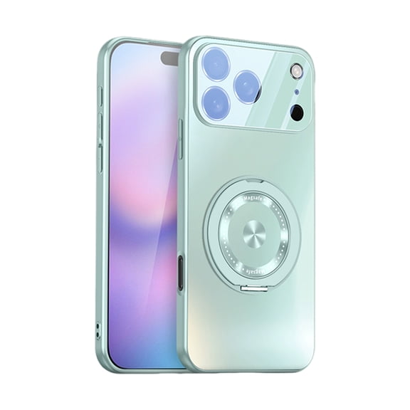 Dteck For iPhone Air (2025) Back Cover with Magnetic Rotate Kickstand, Shock-Absorbent PC+TPU Slim Lightweight Non-Slip Basic Protective Case, Cyan